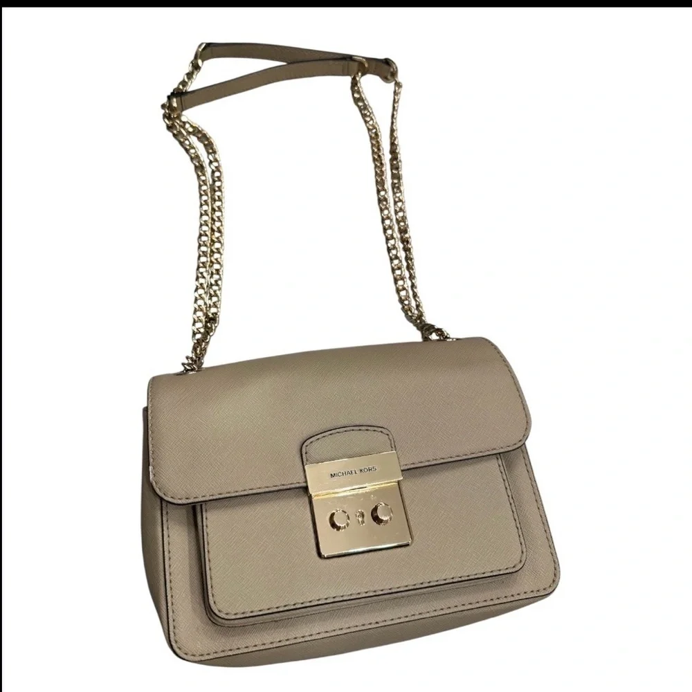 Michael Kors Tan Crossbody Bag with Gold Details